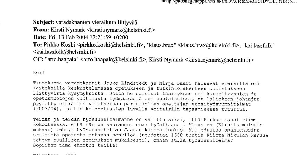 Professorin työajan seurannasta