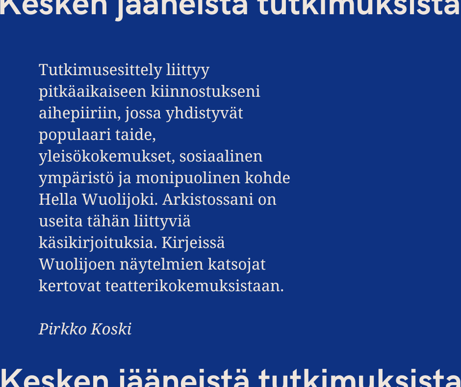 Kirjeitä naiskatsojilta